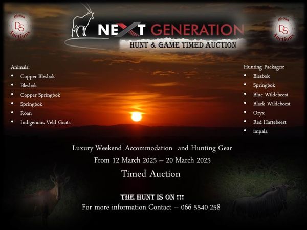 Next Generation - Hunt and Game Auction 25/01